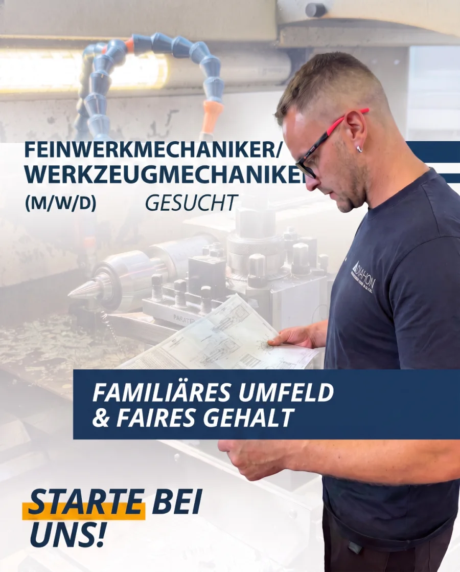 Von SpeedLead erstelltes DIAHON Recruiting Creative für eine Feinwerkmechanikerposition